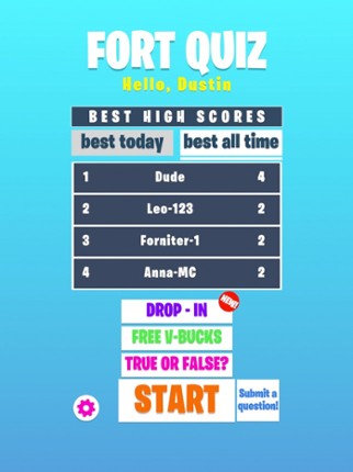 Fort Quiz and V-Bucks Image