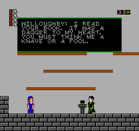 Jane Austen's 8-bit Adventure (nesdev compo) screenshot