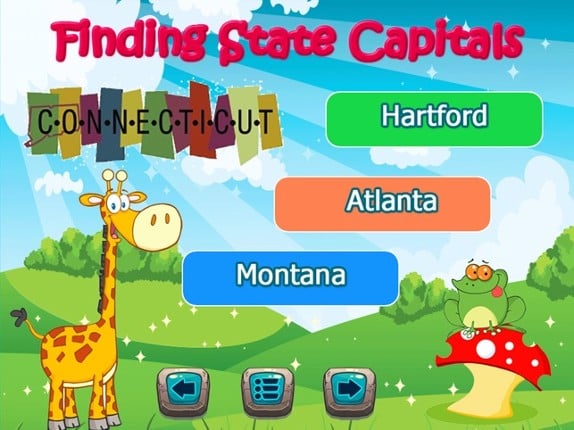 50 US States Map Capitals Quiz screenshot