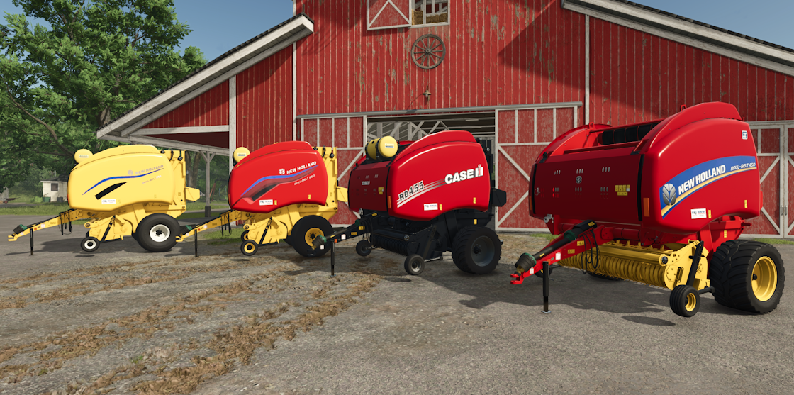 Games like FS25 New Holland/Case IH Roll-Belt Round Baler