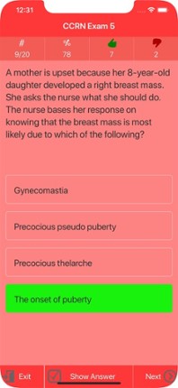 CCRN Nursing Quiz screenshot