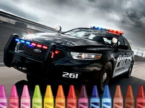 Police Cars Coloring Image