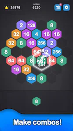 2048 Hexagon-Number Merge Game screenshot