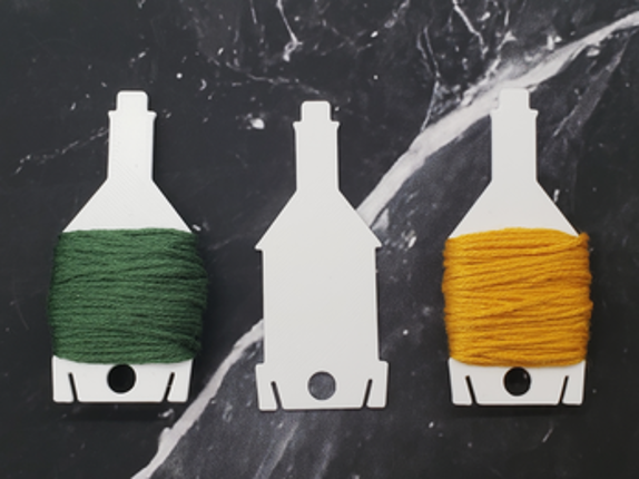 Wine Bottle - Decorative Cross Stitch Notion, Bobbin, STL Digital Download Image