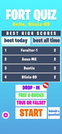 Fort Quiz and V-Bucks screenshot