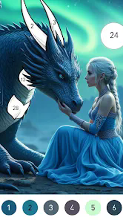 Fantasy Color By Number Game Image