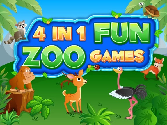 4 in 1 Fun Zoo Games Free - Learning &amp; Educational Activities App for Kids &amp; Toddlers screenshot