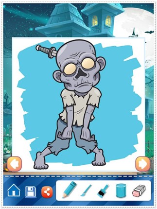 Coloring Book Cute Zombie Colorings Pages - pattern educational learning games for toddler & kids screenshot