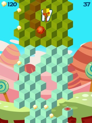 Cube Skip Ball Games - Reach up high in the sky play this endless blocks stacking free Image