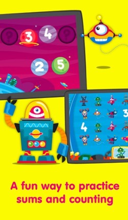Robots & Numbers - games to learn numbers and practice counting, sums & basic maths for kids and toddlers (Premium) screenshot