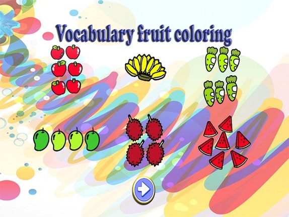 Vocabulary fruit Coloring Book screenshot