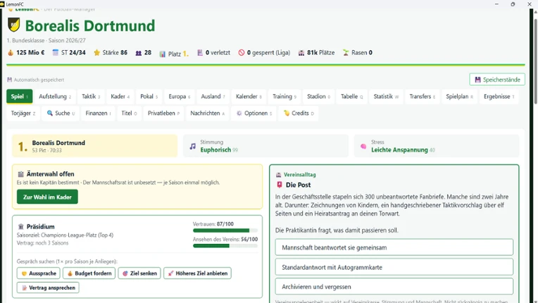 LemonFC - Der Fußball-Manager Image