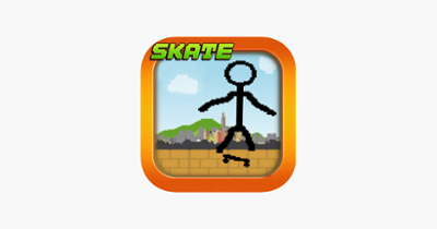 Tiny Stick-Man Skate-Boarding Awsome Pixel Game Image