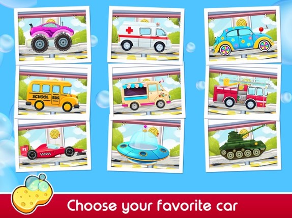 Cars and vehicle washing game screenshot