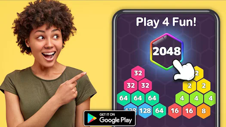 2048 Hexagon-Number Merge Game screenshot