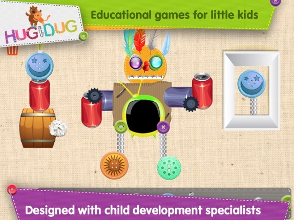 HugDug Robots - Little kids and toddlers build amazing robots and crazy machines screenshot