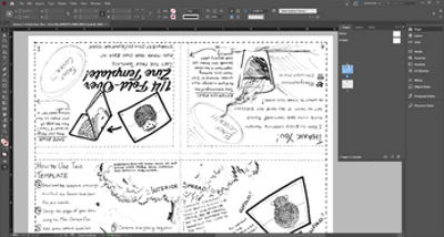 Single-Sheet 1/4 Fold-Over Zine Template Image