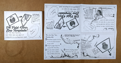 Single-Sheet 1/4 Fold-Over Zine Template Image