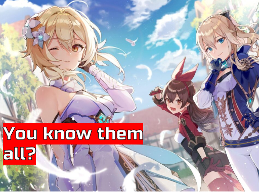 Games like Genshin Impact (Part 1) - Test - Characters