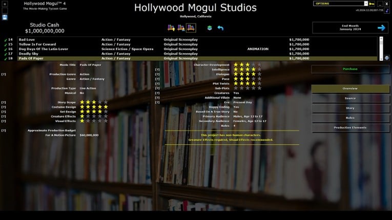 Hollywood Mogul 4 screenshot