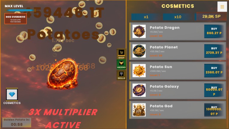 Potato Dominion Clicker screenshot