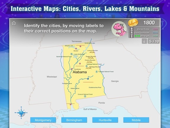 Geography of the United States of America: Map Learning and Quiz Game for Kids [Lite] screenshot