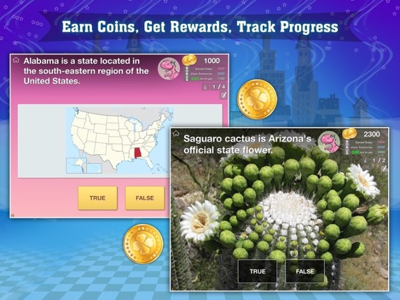 Geography of the United States of America: Map Learning and Quiz Game for Kids [Lite] Image