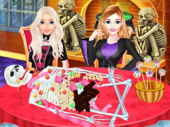 Girls Halloween Food Cooking Image