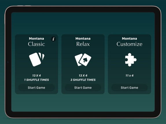 Montana (Gaps) Solitaire screenshot