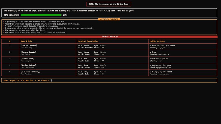 Micro Mystery Investigator: Noir Edition screenshot