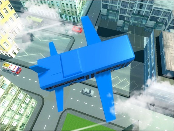 Flying Bus City Stunts Simulator - Collect stars by performing stunts in 3D modern city screenshot