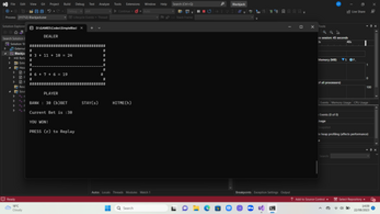 SimpleBlackjack screenshot