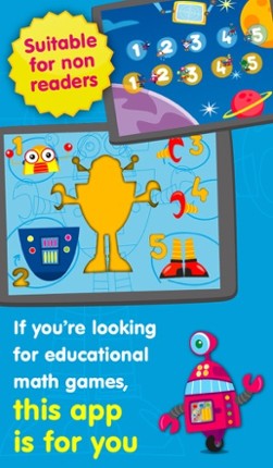 Robots &amp; Numbers - games to learn numbers and practice counting, sums &amp; basic maths for kids and toddlers (Premium) Image
