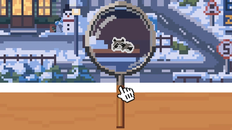 Hidden Raccoons in Winter Image