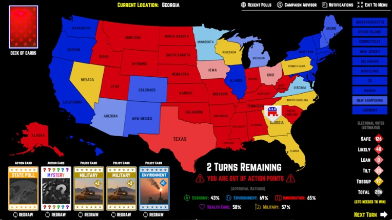2026 U.S. Election Simulator screenshot