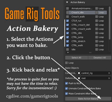 Game Rig Tools (Blender Addon) - game-ready rigs in seconds screenshot