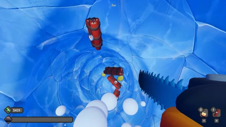 Digging A Hole In Ice With A Chainsaw screenshot