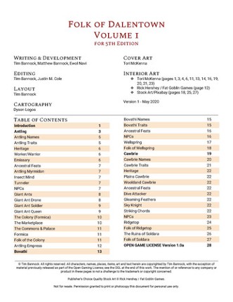 Folk of Dalentown Volume 1 for 5th Edition screenshot