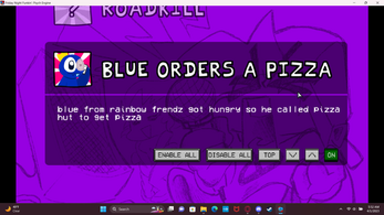 Friday Night Funkin' Hungry but Blue Orders a Pizza Image