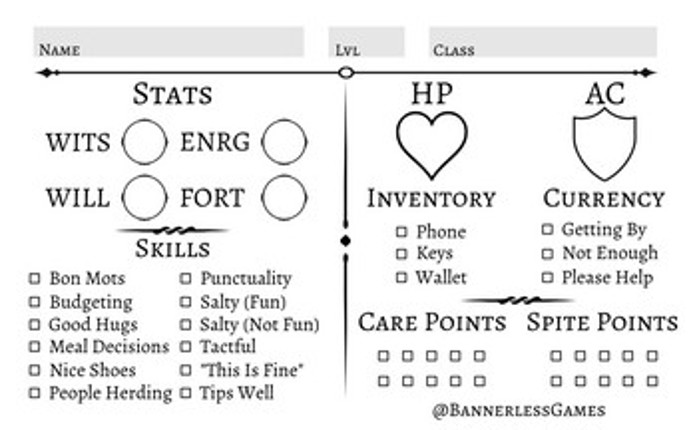 Today's Character Sheet Image