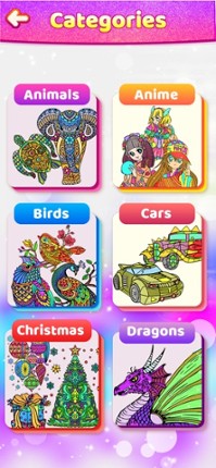 Glitter Color By Number Pages Image