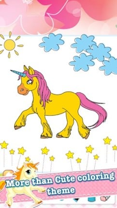 Little Unicorn Drawing Coloring Book - Cute Caricature Art Ideas pages for kids screenshot