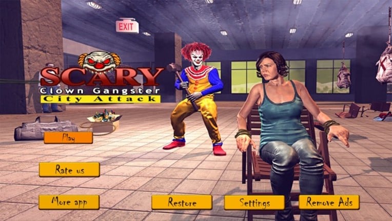 Scary Clown Gangster Attack Image