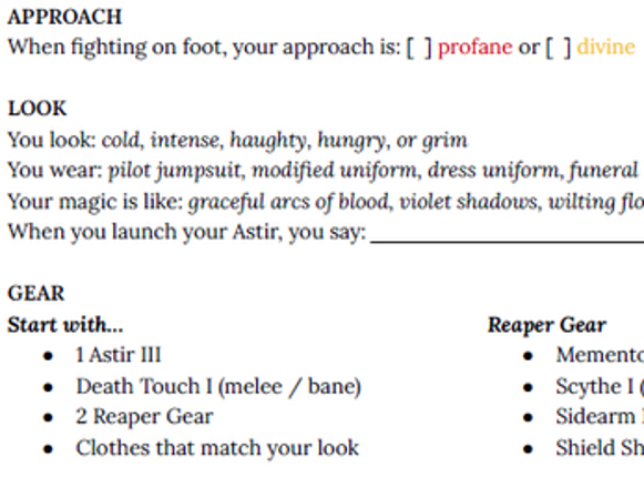 The Reaper - Armour Astir: Advent Playbook screenshot