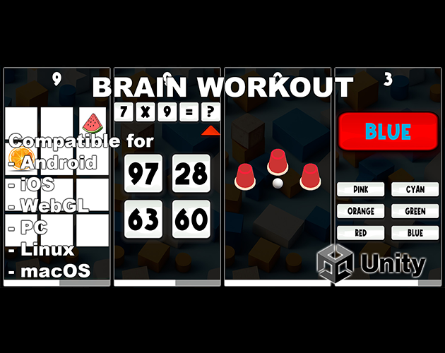 Games like Brain Workout Puzzles - Unity Source Code With Ads