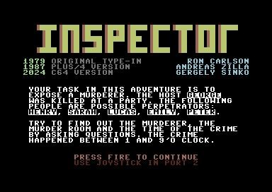 Games like Inspector (Commodore 64)