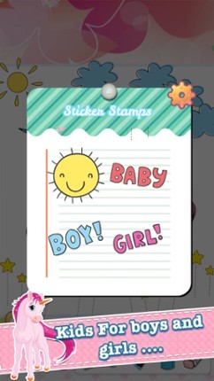 Little Unicorn Drawing Coloring Book - Cute Caricature Art Ideas pages for kids Image