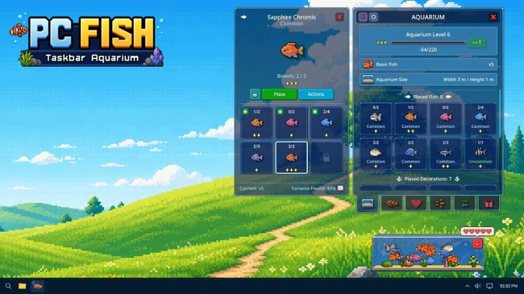 PC FISH: Taskbar Aquarium Image