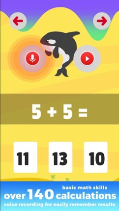 Kids Sea Life Creator - early math calculations using voice recording and make funny images screenshot