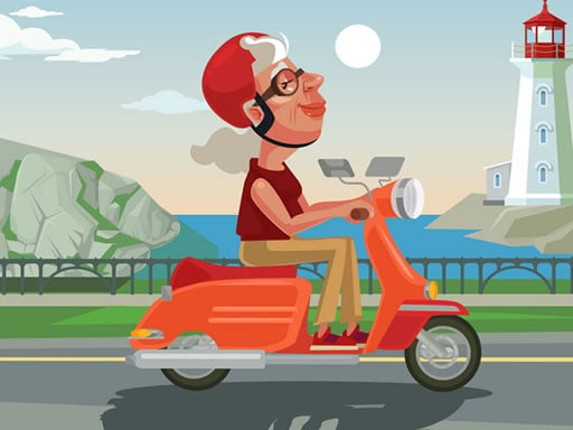 City Scooter Ride Coloring Image